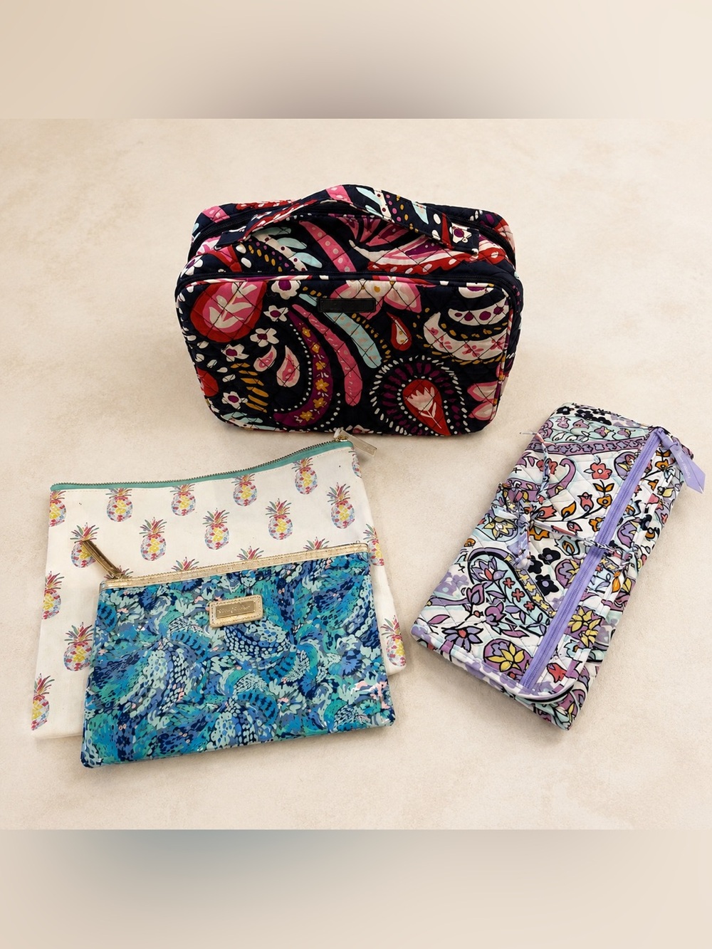 Vera Bradley & Lilly Pulitzer Travel Organizer Bundle – 4 Pieces